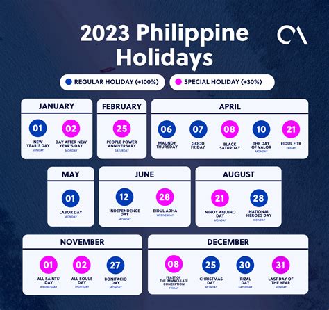 holidays 2023 philippines
